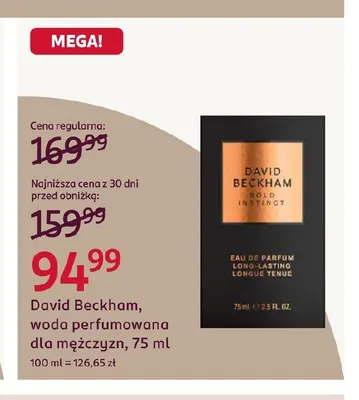 Woda perfumowana dla mężczyzn David Beckham promocja w Rossmann