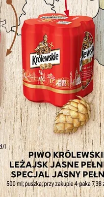 Piwo Królewskie puszka promocja w Stokrotka