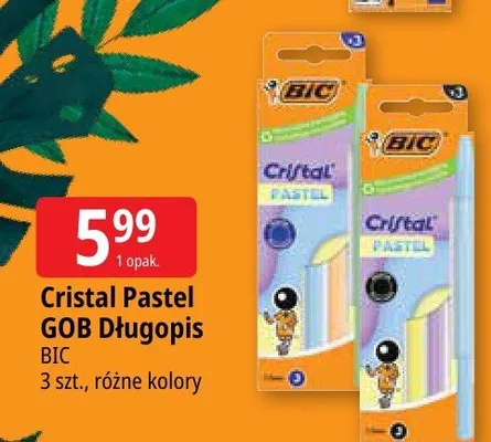 Długopis BIC Cristal Pastel GOB 3-pak promocja w Leclerc
