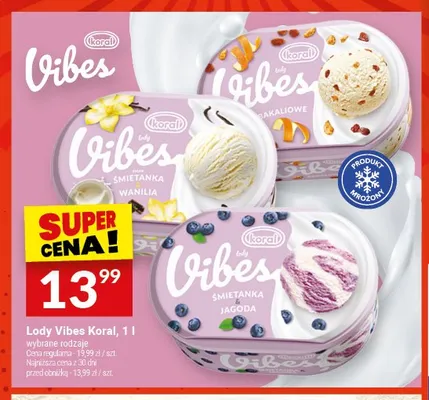 Lody Vibes Koral Śmietanka Jagoda promocja w Twój Market