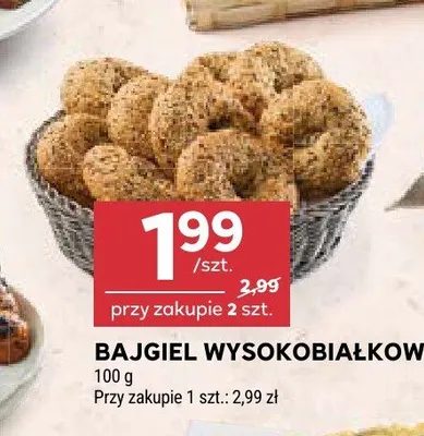 Bajgiel wysokobiałkowy promocja w Stokrotka
