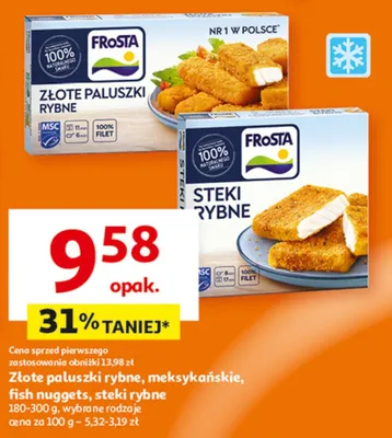 Złote paluszki rybne, meksykańskie, fish nuggets, steki rybne promocja w Auchan