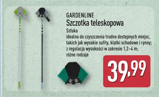 Szczotka teleskopowa Gardenline promocja w Aldi