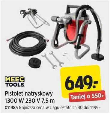 Pistolet natryskowy Meec Tools 1300W 230V 7,5m promocja w Jula