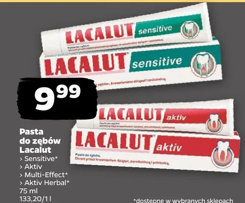 Pasta do zębów Lacalut Aktiv promocja w Netto