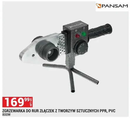 ZGRZEWARKA DO RUR ZŁĄCZEK Z TWORZYW SZTUCZNYCH PPR, PVC PANSAM 800W promocja w Merkury Market
