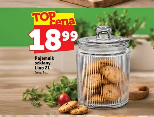 Pojemnik szklany Lino 2 l promocja w TOPAZ