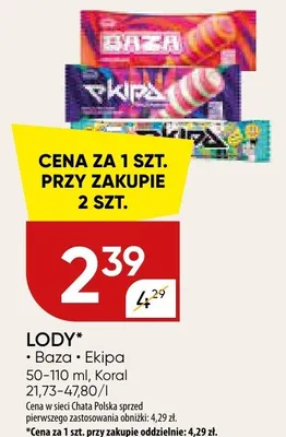 Lody Koral promocja w Chata Polska