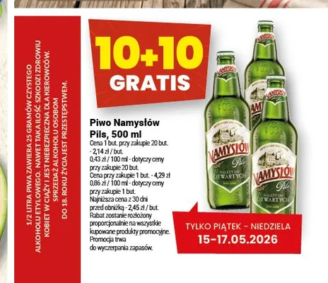 Piwo Namysłów Pils promocja w Twój Market