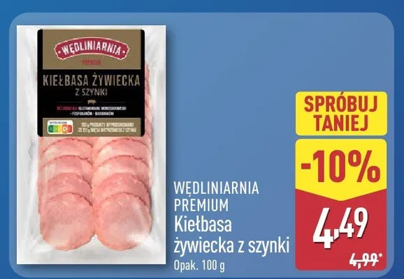 Kiełbasa żywiecka z szynki promocja w Aldi