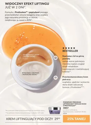 Podwójny program liftingujący okolice oczu z Protinolem Anew promocja w AVON