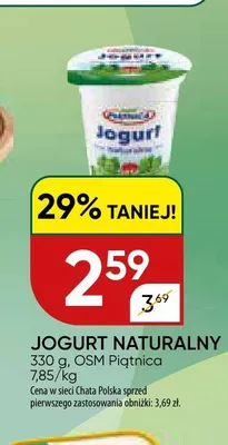 Jogurt naturalny OSM Piątnica promocja w Chata Polska