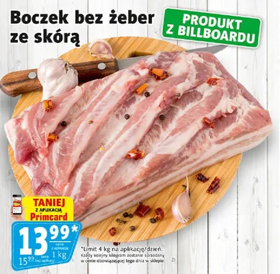 Boczek bez żeber ze skórą promocja w Prim Market