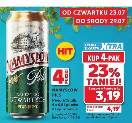 Piwo Namysłów Pils promocja w Kaufland