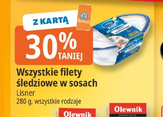 Filety śledziowe w sosach Lisner promocja w Leclerc