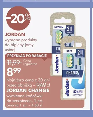 Wymienne końcówki do szczoteczki Jordan Change promocja w Super-Pharm
