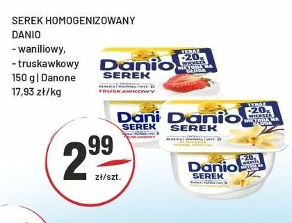 Serek homogenizowany waniliowy Danio promocja w Sedal