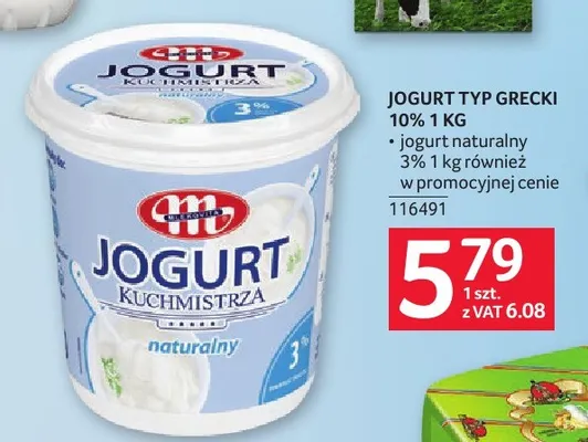 Jogurt typ grecki Kuchmistrza Mlekovita 10% promocja w Selgros