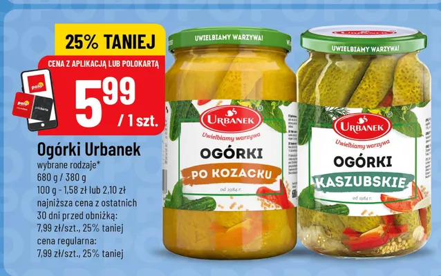 Ogórki po kozacku Urbanek promocja w POLOmarket