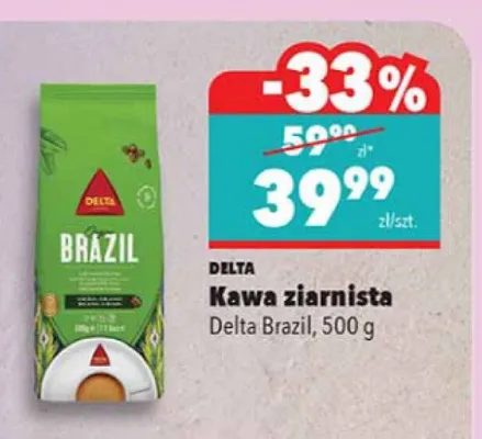 Kawa ziarnista Delta Brazil promocja w Biedronka