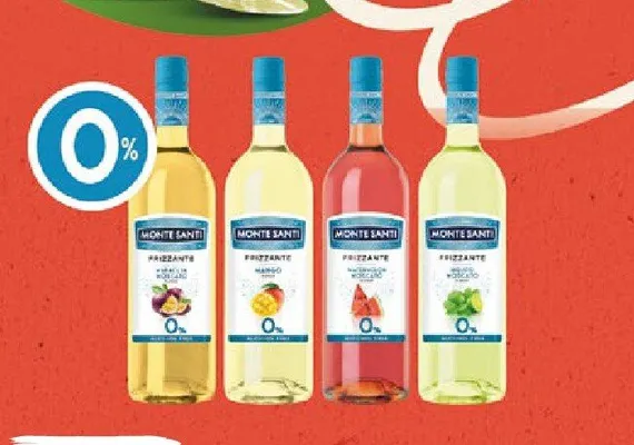 Wino bezalkoholowe Monte Santi Frizzante 0% Mango promocja w Netto