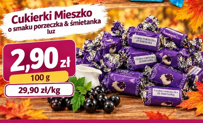 Cukierki Mieszko o smaku porzeczka & śmietanka promocja w emma MARKET