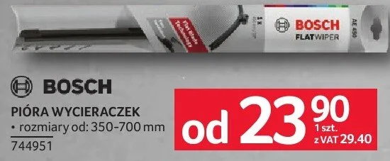 Pióra wycieraczek Bosch rozmiary od 350-700 mm promocja w Selgros