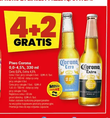 Piwo bezalkoholowe Corona Cero promocja w Twój Market