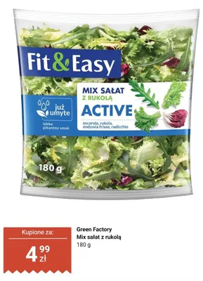 Mix sałat z rukolą Active Fit & Easy promocja w Dino