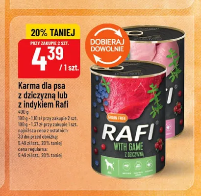 Karma dla psa z indykiem Rafi promocja w POLOmarket