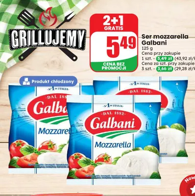 Ser mozzarella Galbani promocja w Dino
