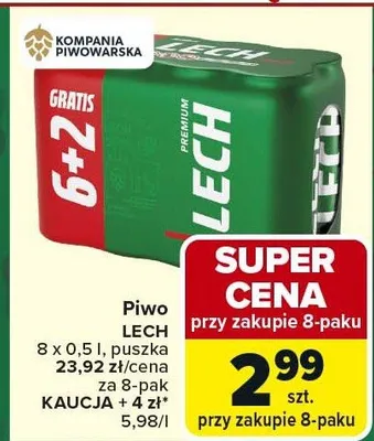 Piwo 8x0,5l puszka promocja w Carrefour