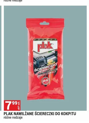 Nawilżane ściereczki do kokpitu Plak promocja w Merkury Market