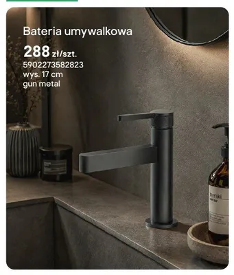 Bateria umywalkowa Valvex Travis wys. 17 cm gun metal promocja w Castorama