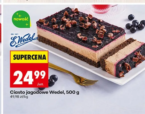 Ciasto jagodowe E.Wedel promocja w Biedronka