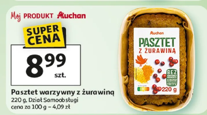 Pasztet warzywny z żurawiną promocja w Auchan