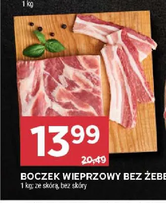 Boczek wieprzowy bez żeber bez skóry promocja w Stokrotka