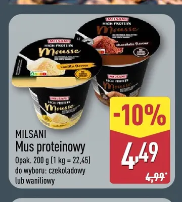 Mus proteinowy waniliowy Milsani promocja w Aldi