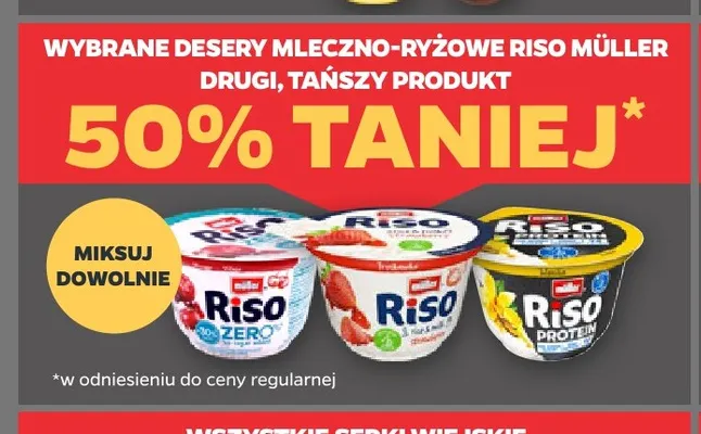 Deser mleczno-ryżowy Riso Protein Müller promocja w Netto