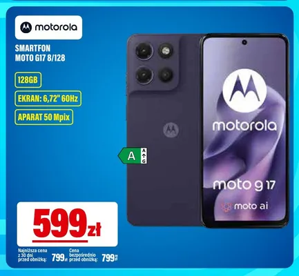 Smartfon Moto G17 8/128 Motorola promocja w RTV EURO AGD