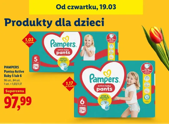 Pantsy Active Baby 5 lub 6 promocja w Lidl