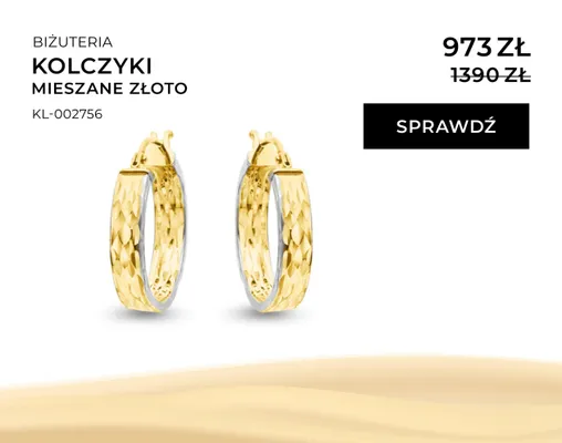 Kolczyki mieszane złoto promocja w Briju