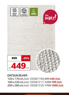 Dywan Datsun Silver 160x230 cm promocja w Komfort