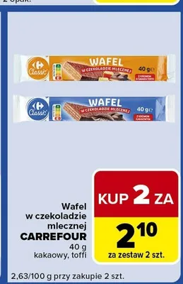 Wafel w czekoladzie mlecznej Carrefour kakaowy promocja w Carrefour Express