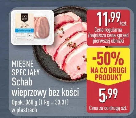 Schab wieprzowy bez kości promocja w Aldi