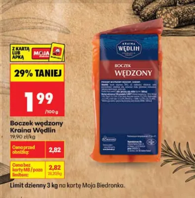 Boczek wędzony Kraina Wędlin promocja w Biedronka