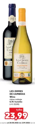 Wino czerwone Les Ormes de Cambras Merlot promocja w Kaufland