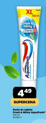 Pasta do zębów Aquafresh Fresh & Minty promocja w Netto