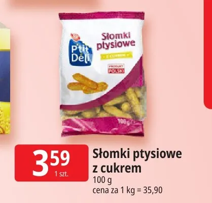 Słomki ptysiowe z cukrem P'tit Deli promocja w Leclerc