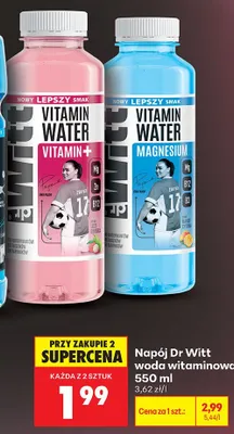 Napój Dr Witt woda witaminowa Vitamin+ promocja w Biedronka